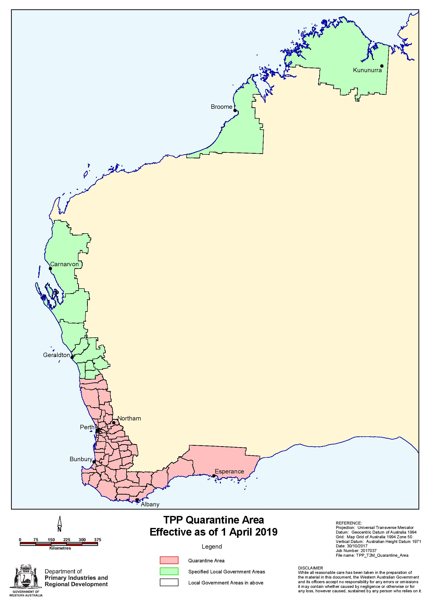 TPP Quarantine Area | Agriculture and Food