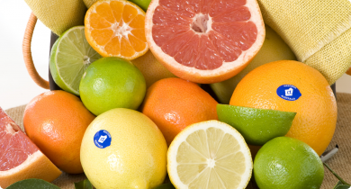 Different types of Citrus fruit with the WA citrus WA birthmark sticker