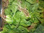 English spinach displayed for sale