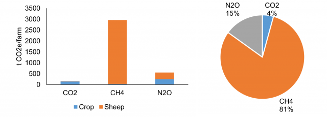 Figure 16 – Central Woolbelt mixed farm crop and sheep emission summary.