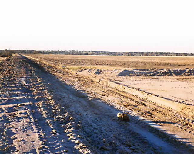 Photograph of a waterway drain under construction