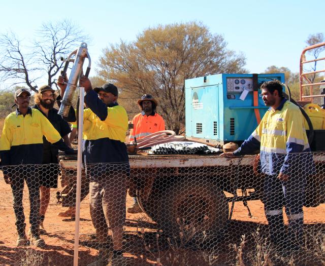 Group of Aboriginal people working on the State Barrier Fence