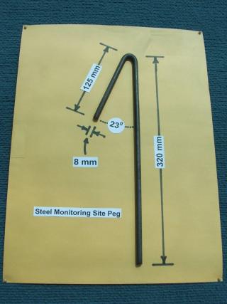 Photograph of a steel peg suitable for rangeland monitoring sites