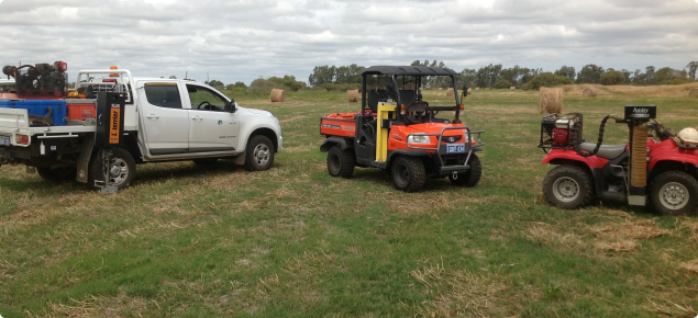 Photograph of the machinery used to collect soil samples for whole farm nutrient mapping