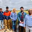 International visitors looking at oat agronomy with DPIRD's Kerry Regan and Dr Darshan Sharma